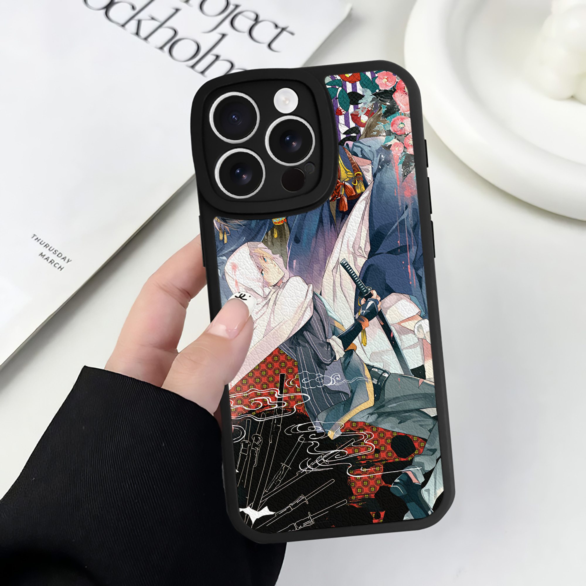 （画像用） 刀剣乱舞 Touken Ranbu 【iPhone 16シリーズ対応】シリコンスマホケース（レザー調） 材質：シリコン